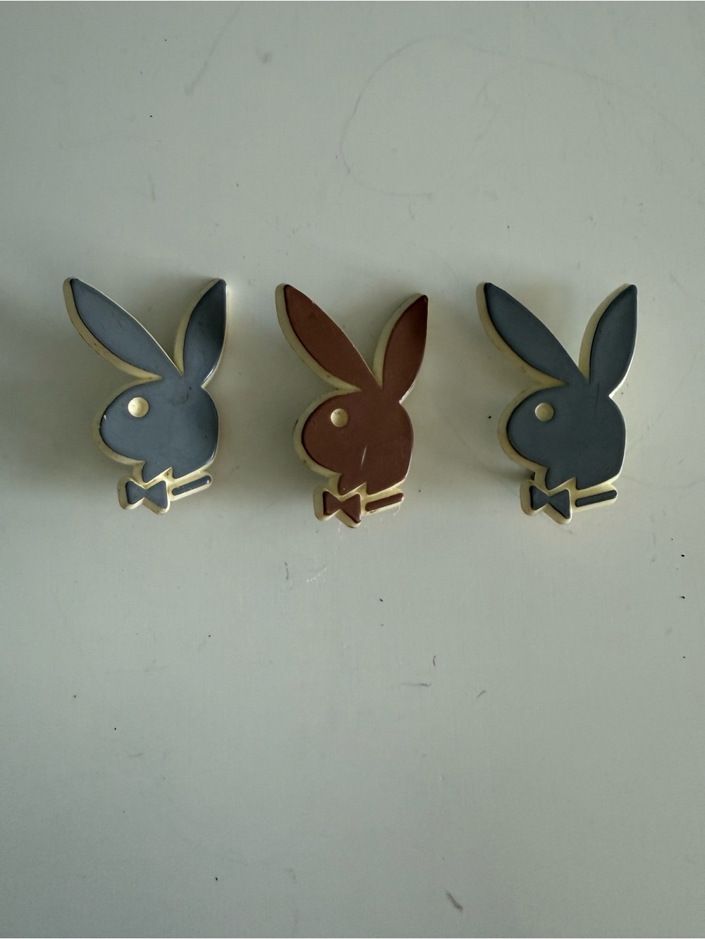 Vintage 1970’s Playboy Bunny Plastic Lapel Pins